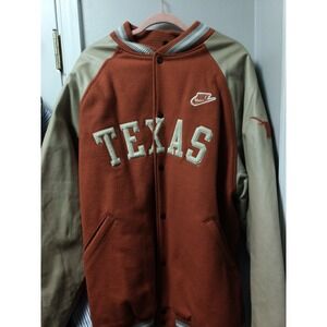 Vtge Nike Team Texas Longhorns  Wool/Leather Varsity Letterman Bomber Jacket XXL